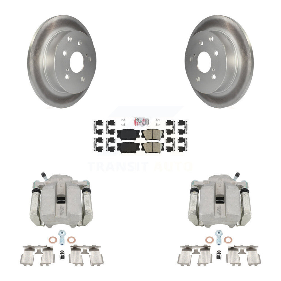 Rear Disc Brake Caliper Coated Rotors And Ceramic Pads Kit For Toyota RAV4 KCG-100763N