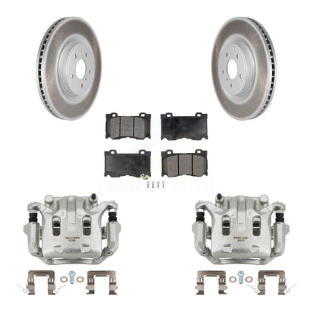 Front Disc Brake Caliper Coat Rotor Semi-Metallic Pad Kit For 2009-2013 INFINITI G37 AWD KCG-100763P
