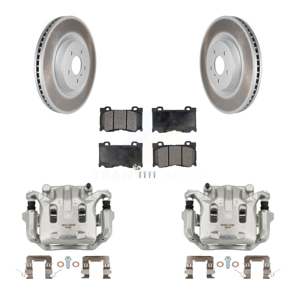 Front Disc Brake Caliper Coat Rotor Semi-Metallic Pad Kit For 2009-2013 INFINITI G37 AWD KCG-100763P