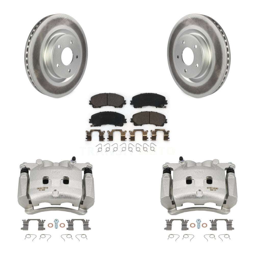 Front Disc Brake Caliper Coated Rotors And Ceramic Pads Kit For INFINITI Q50 QX50 Q60 KCG-100763T