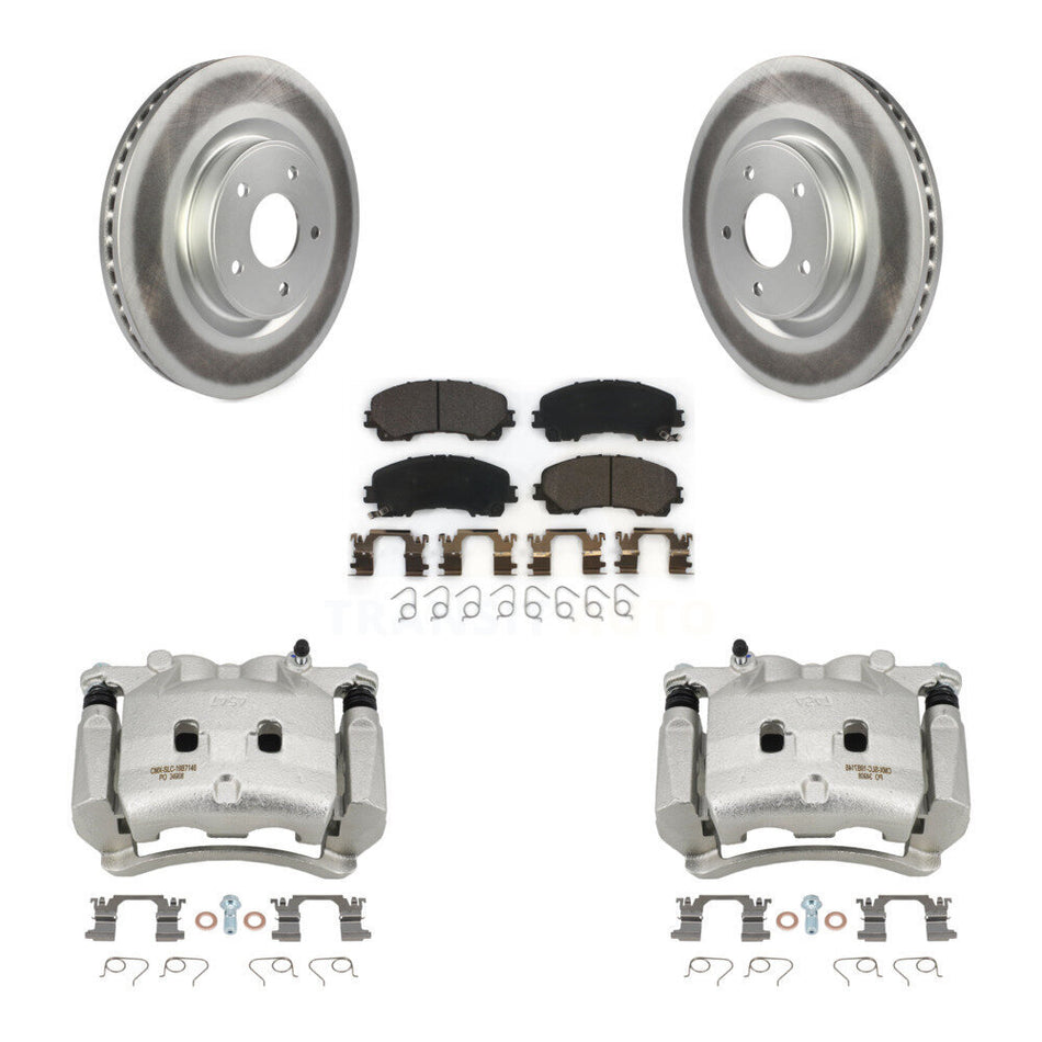 Front Disc Brake Caliper Coated Rotors And Ceramic Pads Kit For INFINITI Q50 QX50 Q60 KCG-100763T