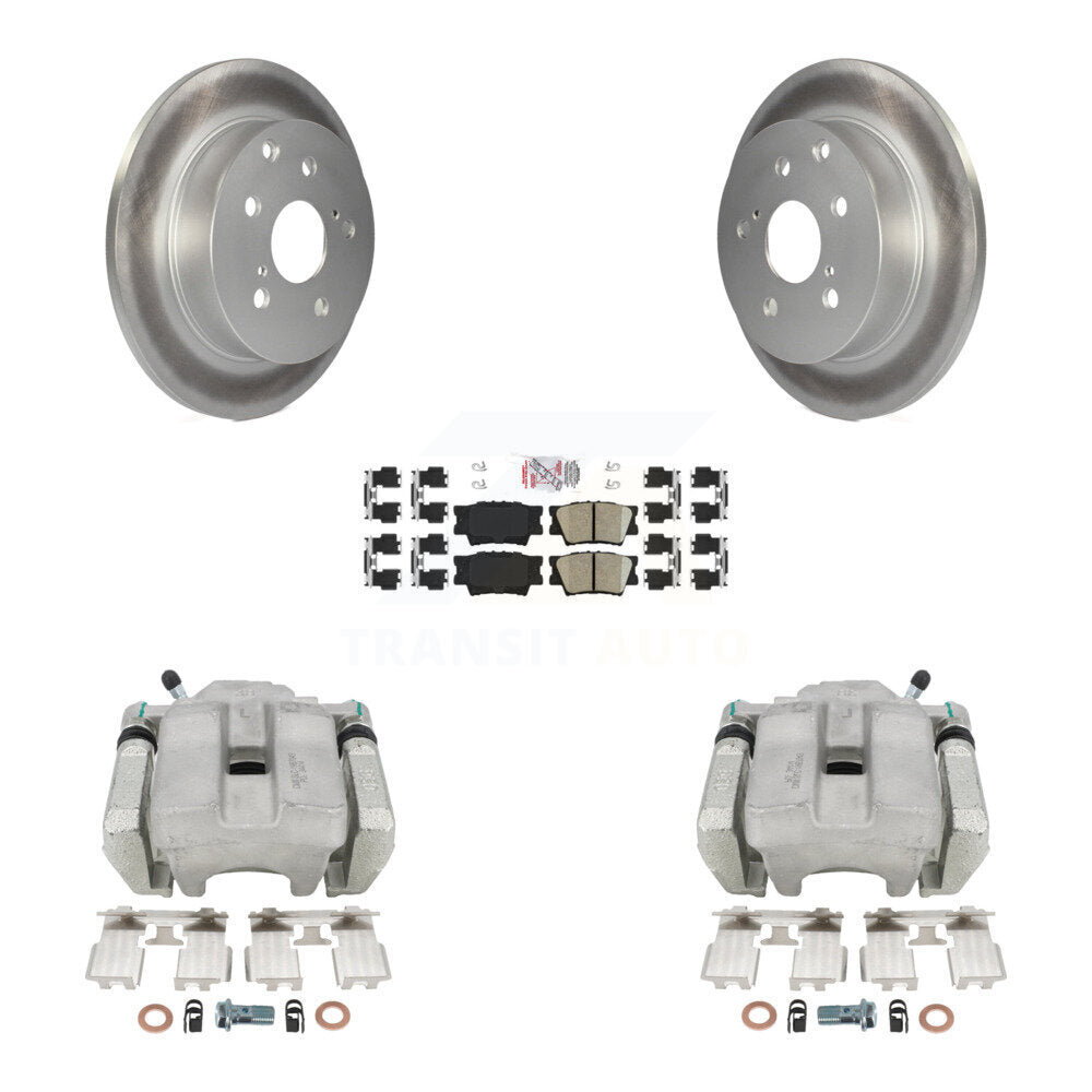 Rear Disc Brake Caliper Coated Rotors And Ceramic Pads Kit For Toyota RAV4 KCG-100764N