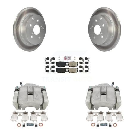 Rear Disc Brake Caliper Coated Rotors And Ceramic Pads Kit For Toyota RAV4 KCG-100764N