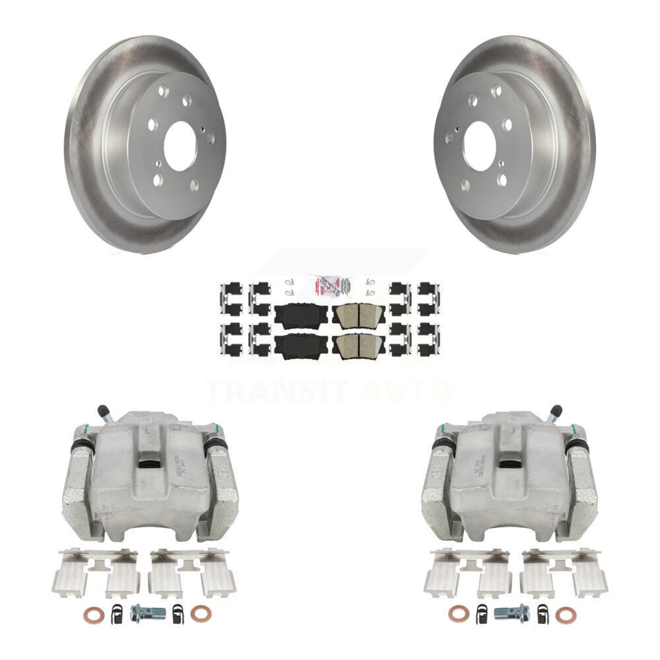 Rear Disc Brake Caliper Coated Rotors And Ceramic Pads Kit For Toyota RAV4 KCG-100764N