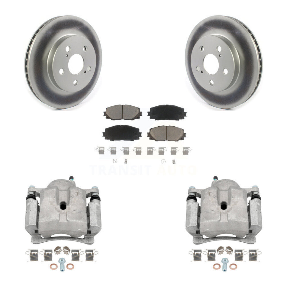 Front Disc Brake Caliper Coated Rotor And Ceramic Pad Kit For Toyota Corolla Prius Prime KCG-100765C