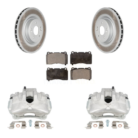 Front Disc Brake Caliper Coated Rotors And Ceramic Pads Kit For Hyundai Genesis Coupe KCG-100765T