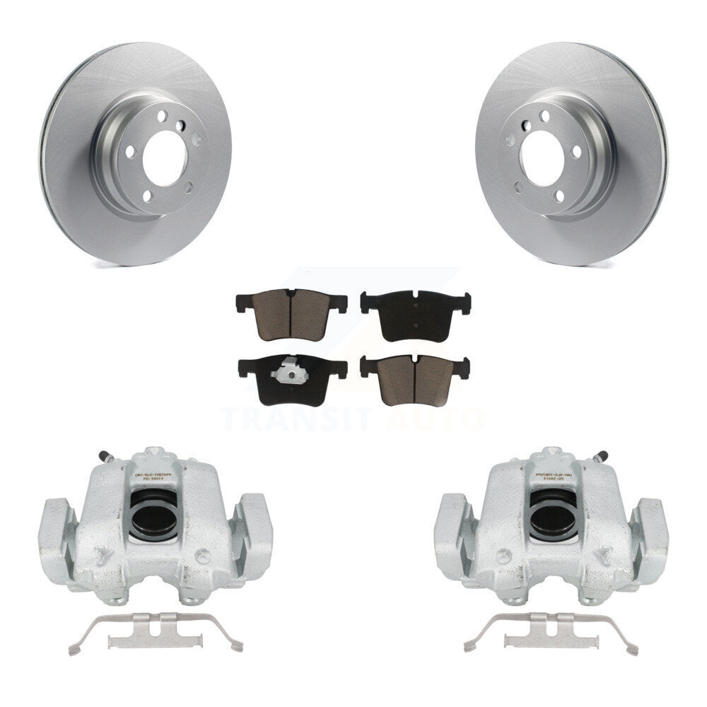 Front Disc Brake Caliper Coated Rotors And Ceramic Pads Kit For BMW 330e KCG-100766C