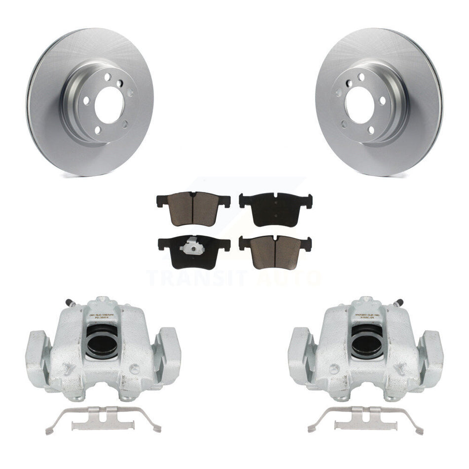 Front Disc Brake Caliper Coated Rotors And Ceramic Pads Kit For BMW 330e KCG-100766C