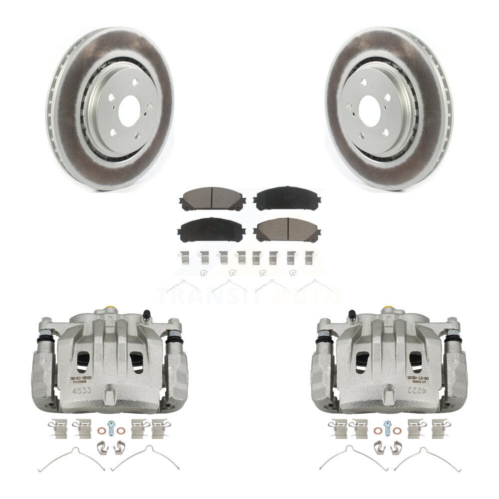 Front Disc Brake Caliper Coat Rotors & Ceramic Pad Kit For 2022 Lexus NX350h NX350 NX250 KCG-100767C