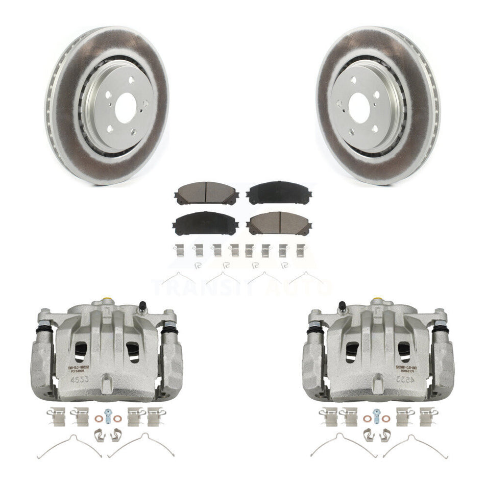 Front Disc Brake Caliper Coat Rotors & Ceramic Pad Kit For 2022 Lexus NX350h NX350 NX250 KCG-100767C