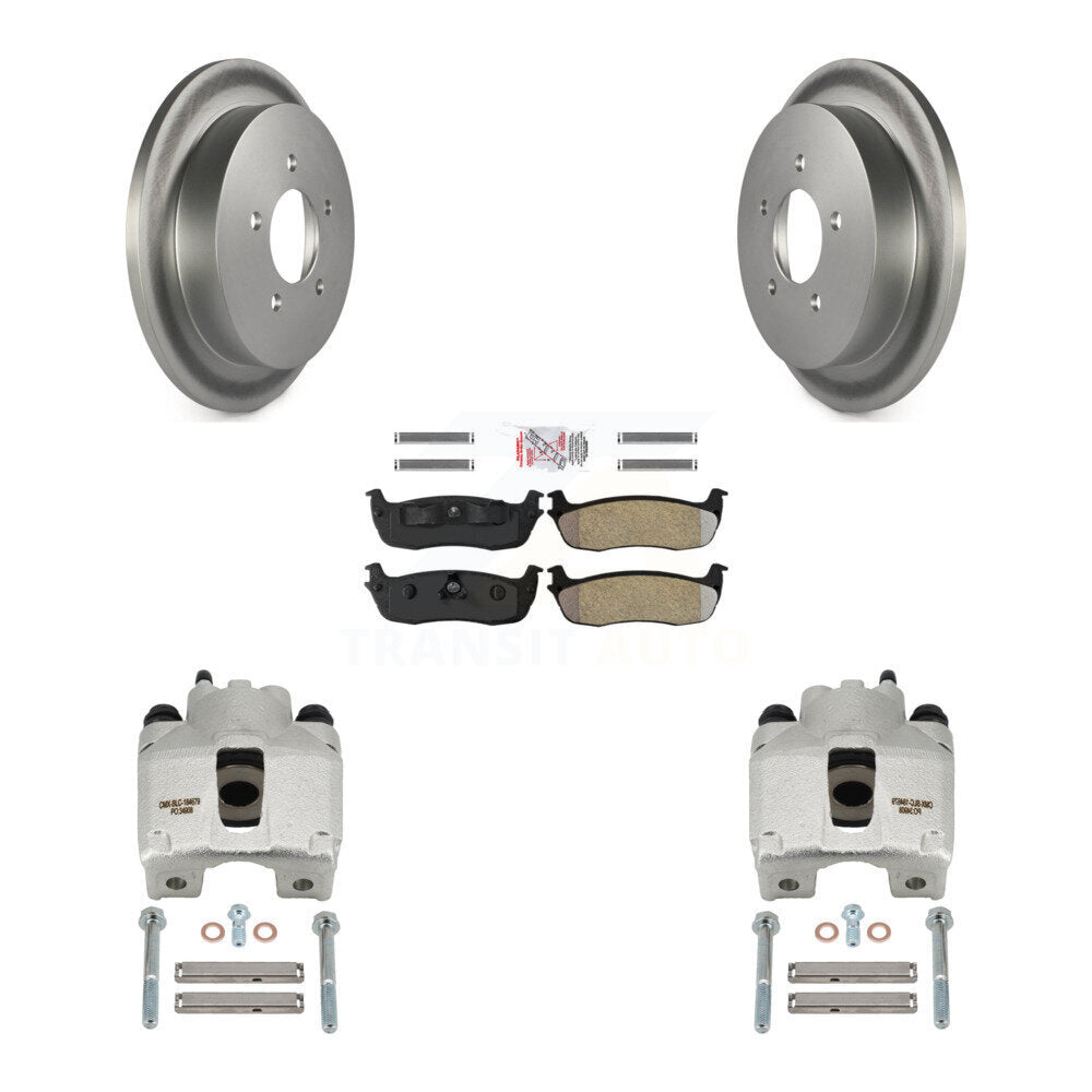 Rear Disc Brake Caliper Coated Rotors And Semi-Metallic Pads Kit For Lincoln Blackwood KCG-100767N