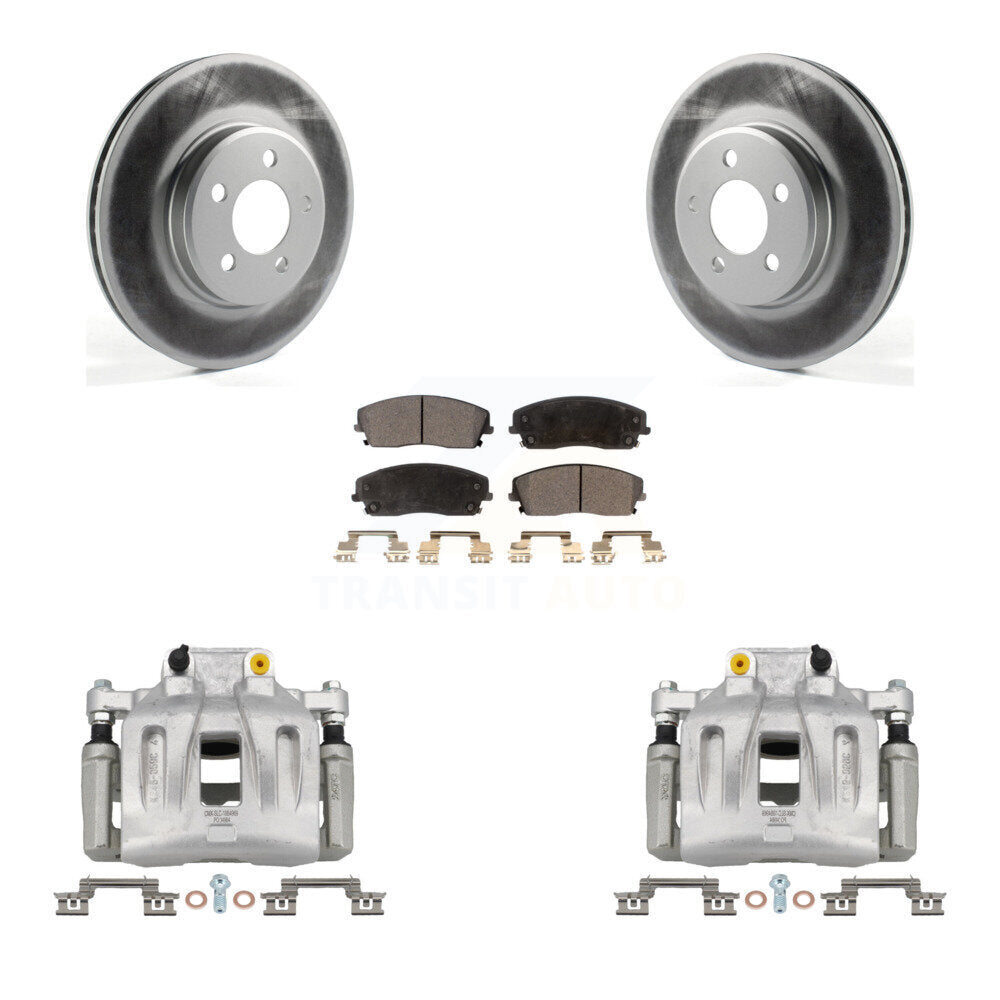 Front Disc Brake Caliper Coat Rotor Semi-Metallic Pad Kit For Dodge Chrysler 300 Charger KCG-100767P