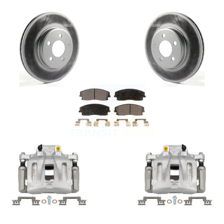 Front Disc Brake Caliper Coat Rotor Semi-Metallic Pad Kit For Dodge Chrysler 300 Charger KCG-100767P