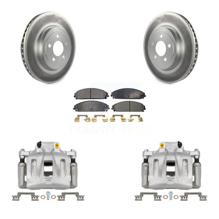 Front Disc Brake Caliper Coat Rotor Semi-Metallic Pad Kit For Chrysler 300 Dodge Charger KCG-100768P