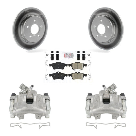 Rear Disc Brake Caliper Coated Rotors And Ceramic Pads Kit For Ford Focus KCG-100769N by Transit Auto