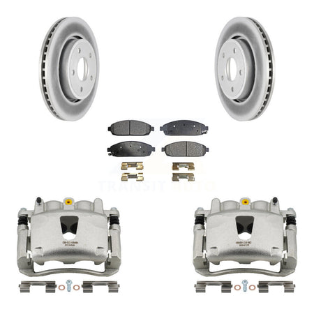 Front Brake Caliper Coat Rotor & Semi-Metallic Pad Kit For Jeep Grand Cherokee Commander KCG-100769P