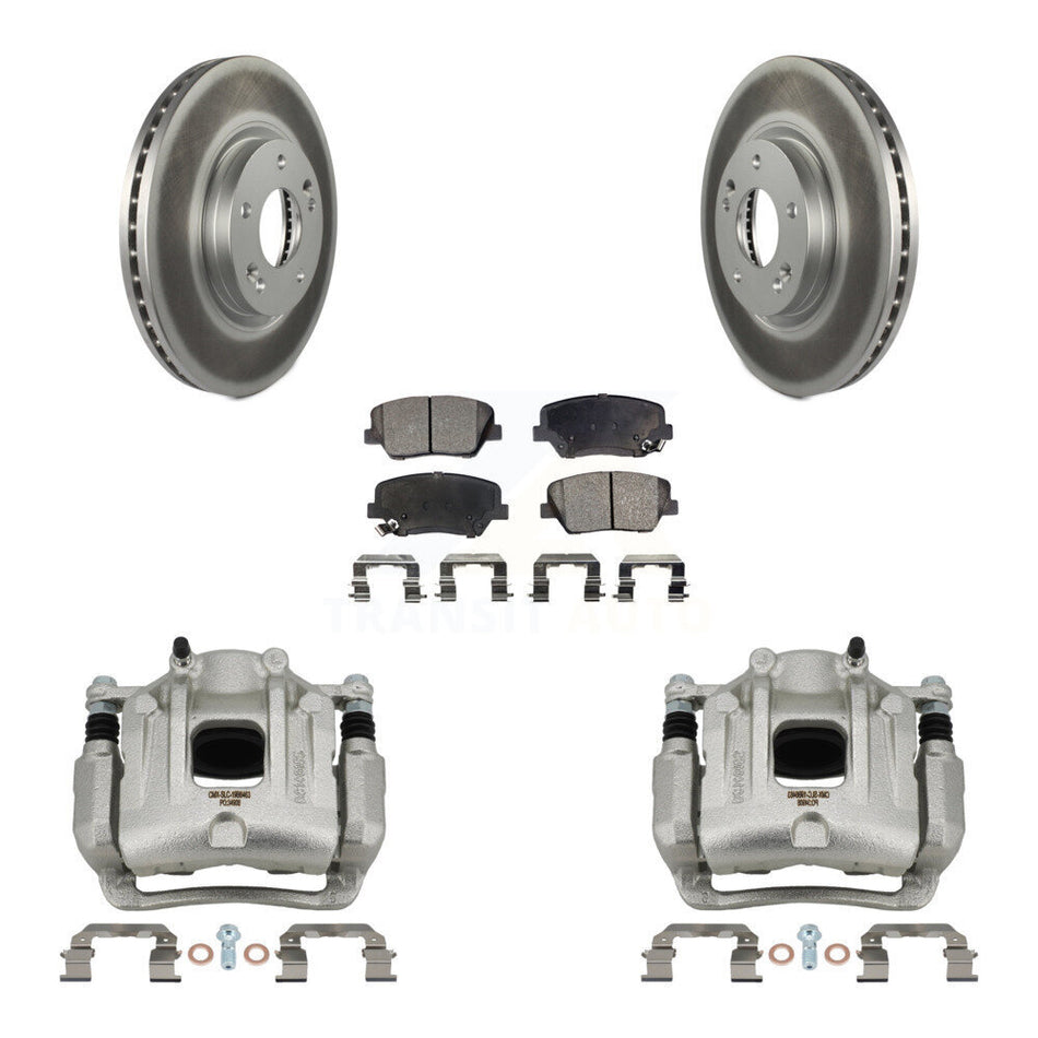 Front Disc Brake Caliper Coat Rotor And Ceramic Pad Kit For Hyundai Santa Fe Kia Sorento KCG-100769T