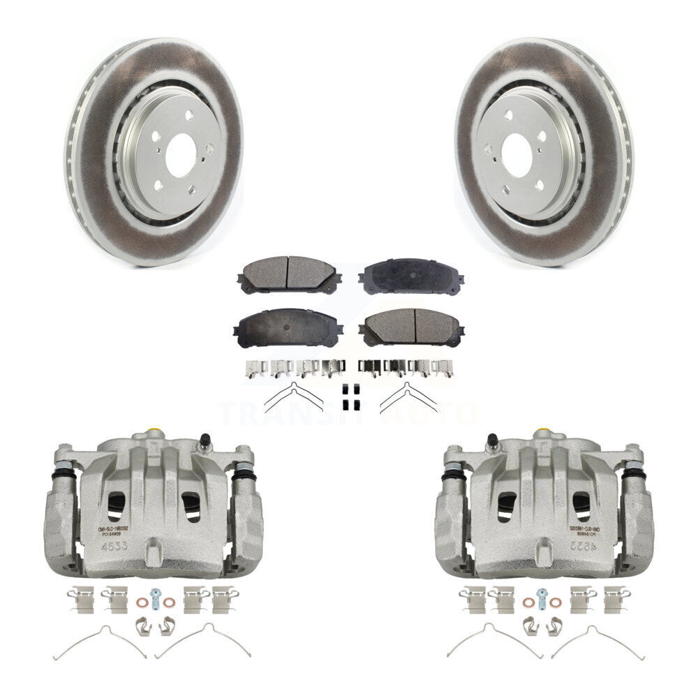 Front Brake Caliper Coat Rotor & Semi-Metallic Pad Kit For 2022 Lexus NX350h NX350 NX250 KCG-100770P