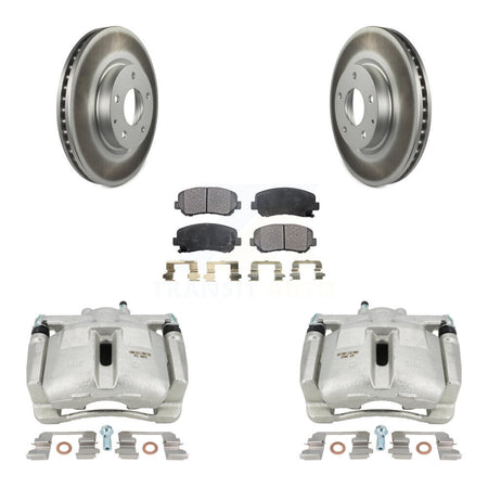 Front Disc Brake Caliper Coated Rotors And Ceramic Pads Kit For 2013-2015 Mazda CX-5 KCG-100772T