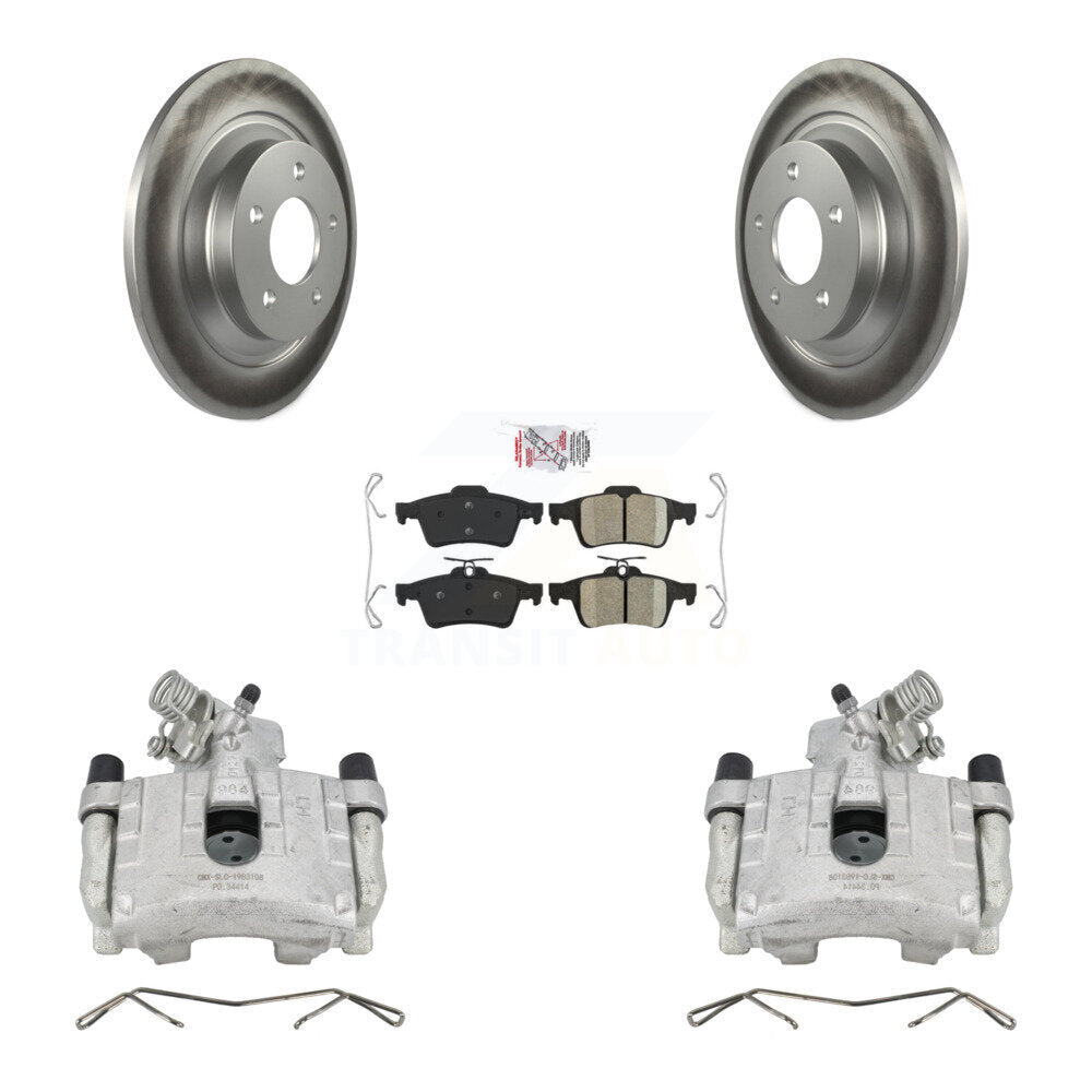 Rear Disc Brake Caliper Coated Rotors And Ceramic Pads Kit For Mazda 5 KCG-100773N by Transit Auto