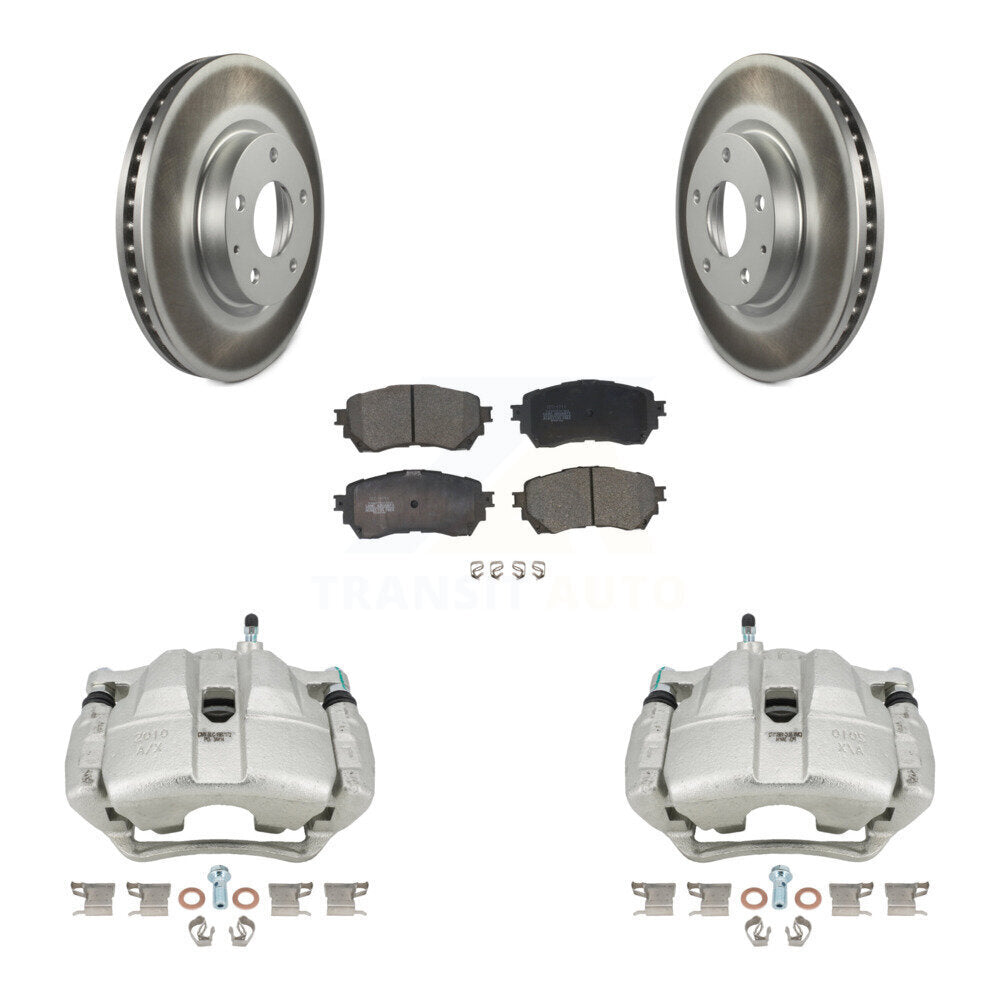 Front Disc Brake Caliper Coated Rotors And Ceramic Pads Kit For Mazda 6 KCG-100773T