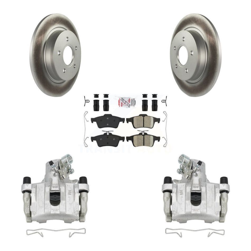 Rear Disc Brake Caliper Coated Rotors And Ceramic Pads Kit For Volvo S40 C30 V50 C70 KCG-100775N