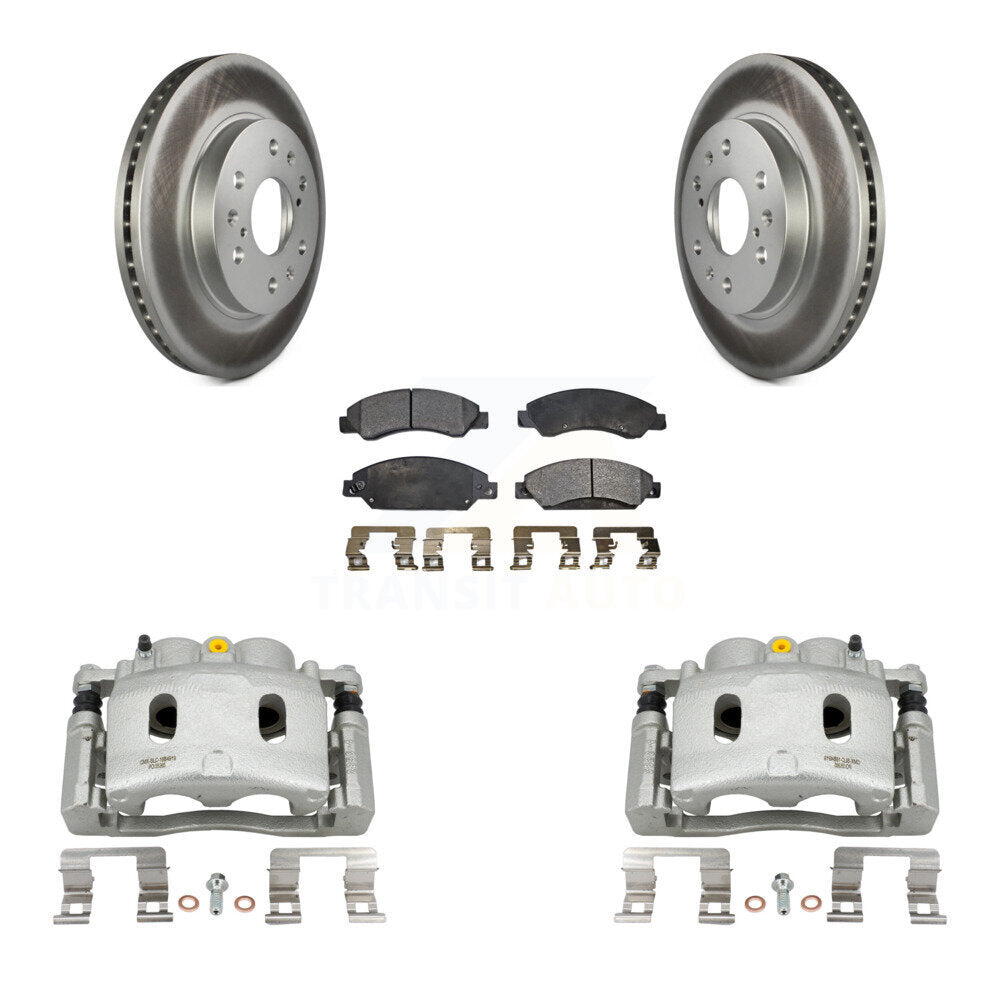 Front Brake Caliper Coat Rotor Semi-Metallic Pad Kit For Chevrolet Avalanche Cadillac XL KCG-100775P