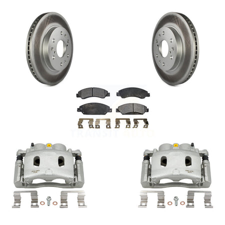 Front Brake Caliper Coat Rotor Semi-Metallic Pad Kit For Chevrolet Avalanche Cadillac XL KCG-100775P