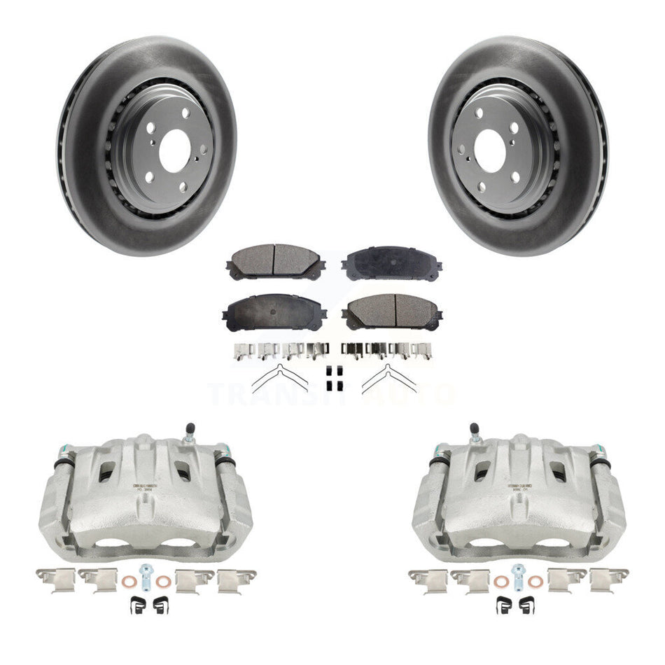 Front Brake Caliper Coat Rotors Ceramic Pad Kit For Toyota Sienna Highlander Lexus RX350 KCG-100775T