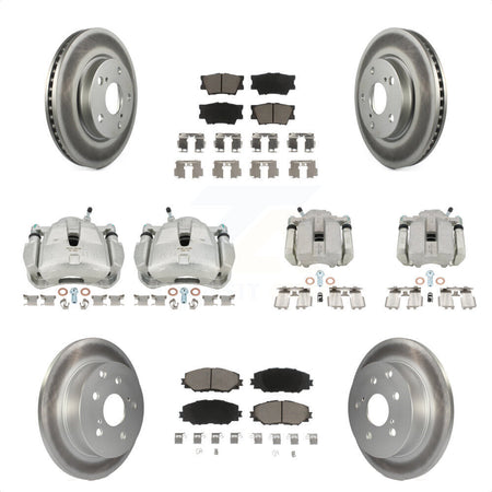 Front Rear Disc Brake Caliper Coated Rotors And Ceramic Pads Kit (10Pc) For Toyota RAV4 KCG-100776C by Transit Auto