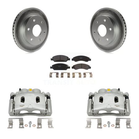 Front Disc Brake Caliper Coated Rotors And Semi-Metallic Pads Kit For GMC Sierra 1500 KCG-100777P