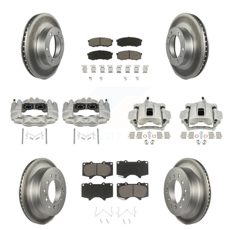 Front Rear Disc Brake Caliper Coat Rotors & Ceramic Pad Kit (10Pc) For Toyota FJ Cruiser KCG-100779C