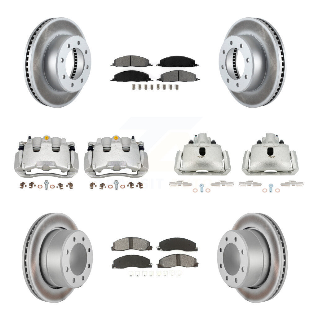 Front Rear Disc Brake Caliper Coated Rotor And Semi-Metallic Pad Kit (10Pc) For Ram 1500 KCG-100779S