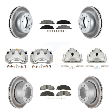 Front Rear Disc Brake Caliper Coated Rotor And Semi-Metallic Pad Kit (10Pc) For Ram 1500 KCG-100779S