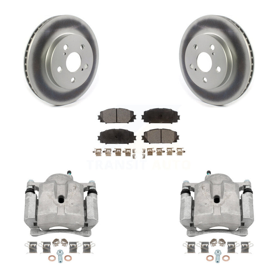 Front Disc Brake Caliper Coated Rotor And Ceramic Pad Kit For Toyota Corolla Prius Prime KCG-100780T