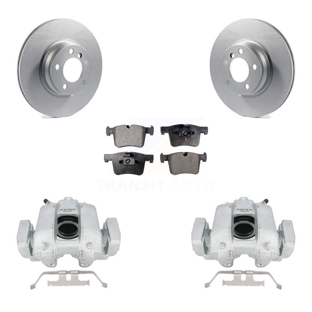 Front Disc Brake Caliper Coated Rotors And Ceramic Pads Kit For BMW 330e KCG-100781T