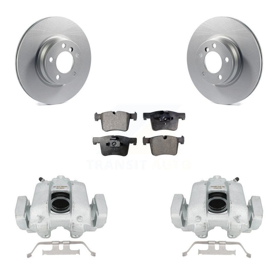 Front Disc Brake Caliper Coated Rotors And Ceramic Pads Kit For BMW 330e KCG-100781T