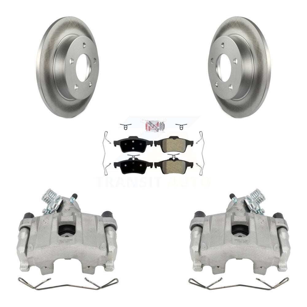 Rear Disc Brake Caliper Coated Rotors And Semi-Metallic Pads Kit For Mazda 3 Sport KCG-100782N