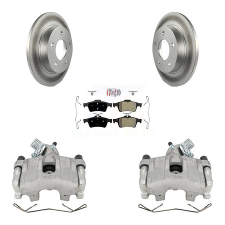 Rear Disc Brake Caliper Coated Rotors And Semi-Metallic Pads Kit For Mazda 3 Sport KCG-100782N