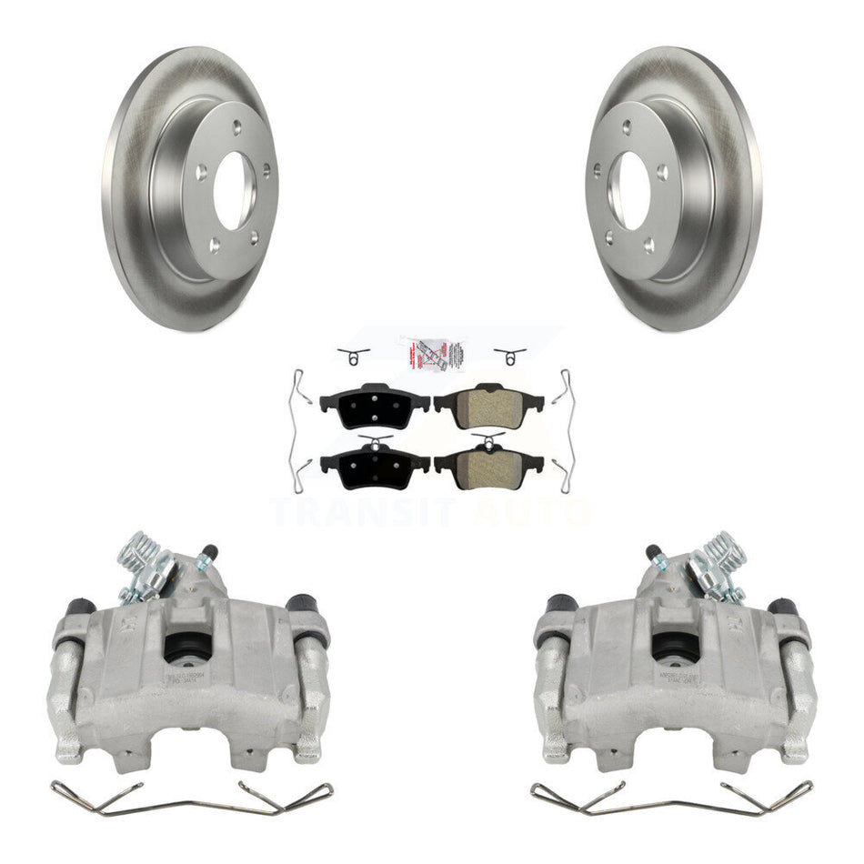 Rear Disc Brake Caliper Coated Rotors And Semi-Metallic Pads Kit For Mazda 3 Sport KCG-100782N