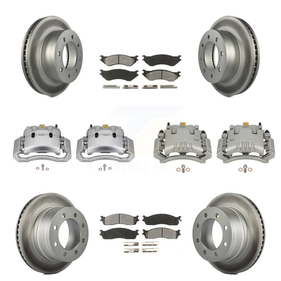 Front Rear Brake Caliper Coat Rotor Semi-Metallic Pad Kit (10Pc) For Dodge Ram 3500 2500 KCG-100782S
