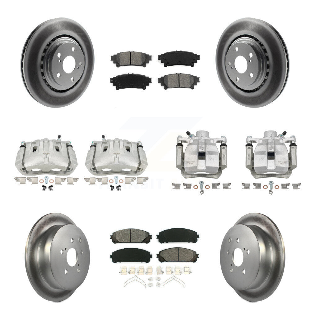 Front Rear Brake Caliper Coat Rotor Semi-Metallic Pad Kit (10Pc) For Toyota Sienna Lexus KCG-100784S