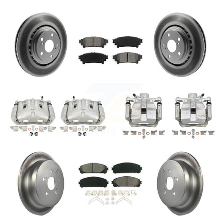 Front Rear Brake Caliper Coat Rotor Semi-Metallic Pad Kit (10Pc) For Toyota Sienna Lexus KCG-100784S