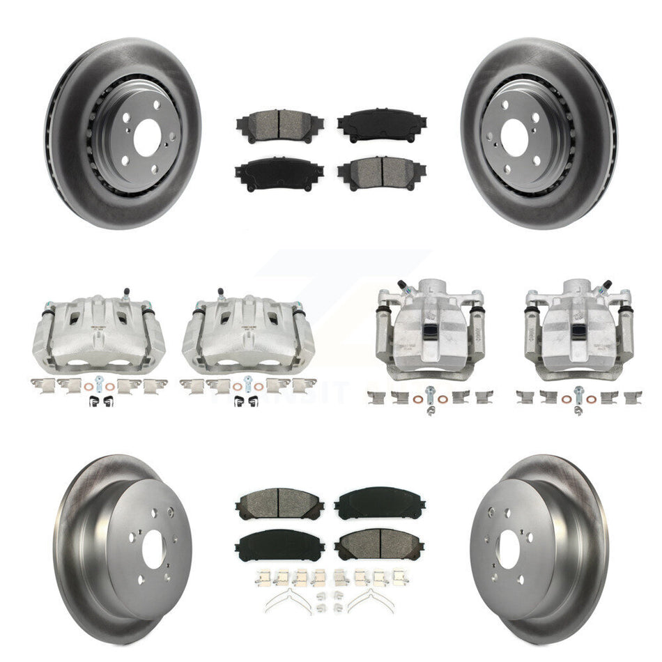 Front Rear Brake Caliper Coat Rotor Semi-Metallic Pad Kit (10Pc) For Toyota Sienna Lexus KCG-100784S