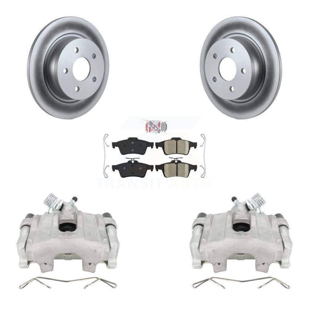 Rear Disc Brake Caliper Coated Rotors And Ceramic Pads Kit For Ford Escape C-Max KCG-100785N