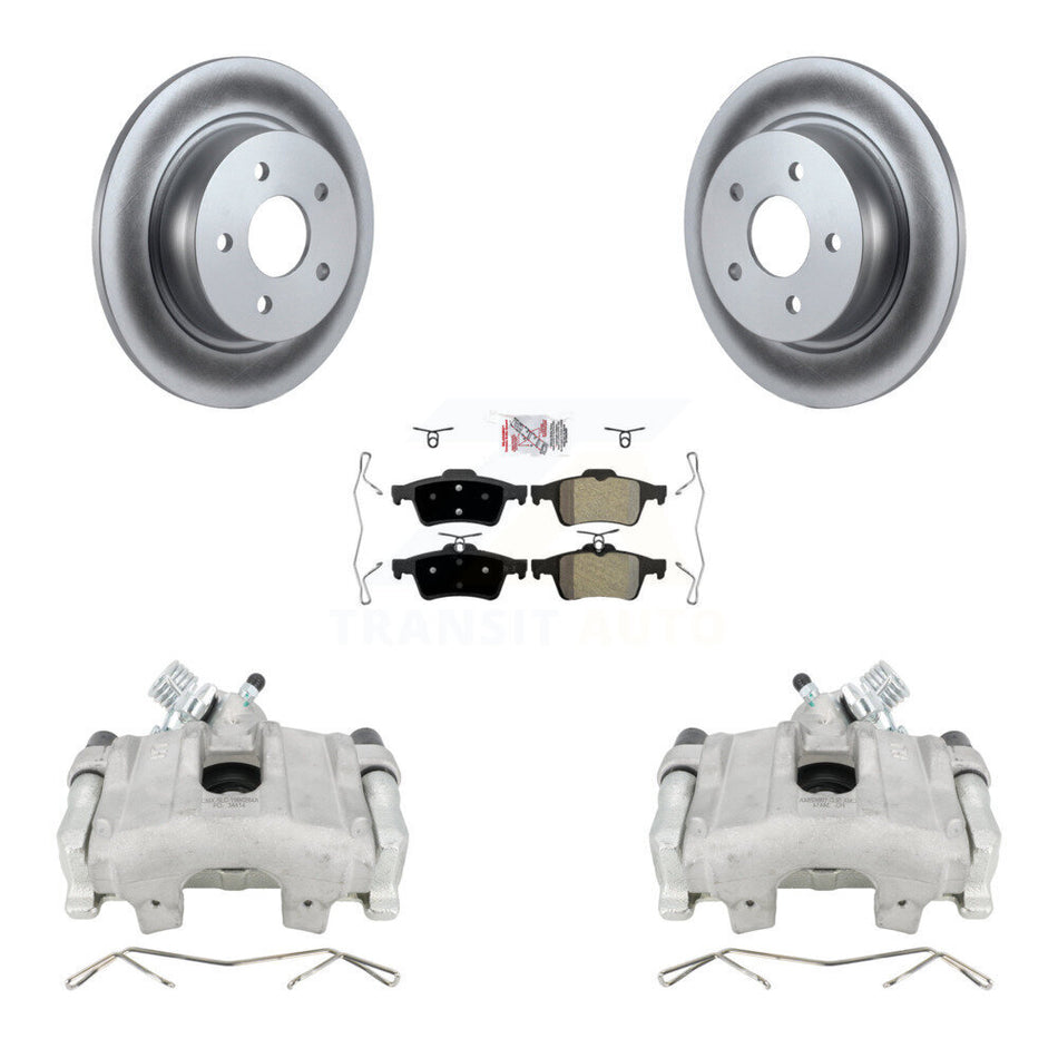 Rear Disc Brake Caliper Coated Rotors And Semi-Metallic Pads Kit For Ford Escape C-Max KCG-100786N