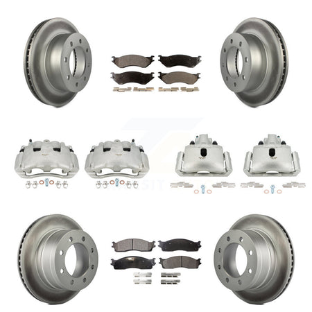 Front Rear Disc Brake Caliper Coated Rotor And Ceramic Pad Kit (10Pc) For Dodge Ram 1500 KCG-100786T