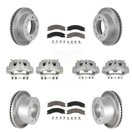 Front Rear Disc Brake Caliper Coat Rotor & Ceramic Pad Kit (10Pc) For GMC Sierra 3500 HD KCG-100787C