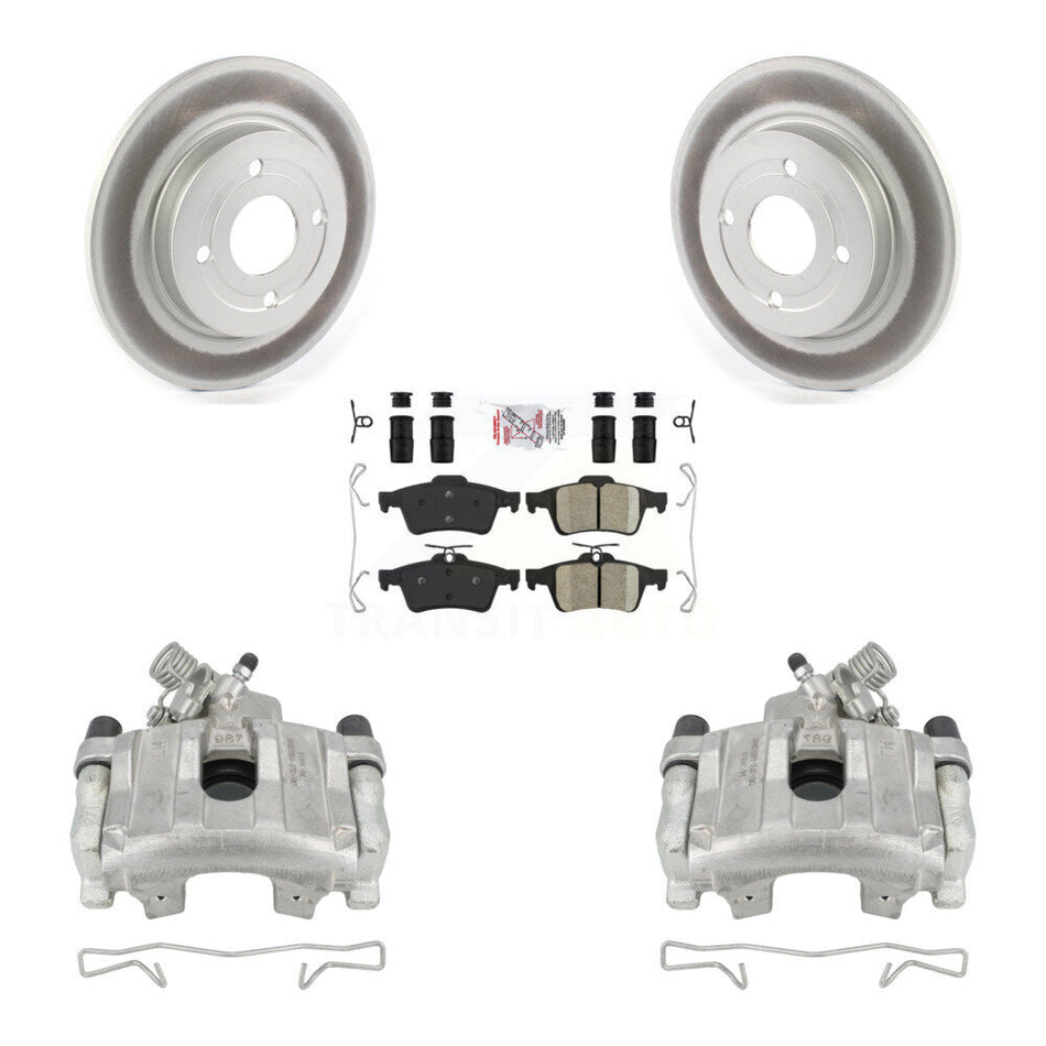 Rear Disc Brake Caliper Coated Rotors And Ceramic Pads Kit For 2018-2022 Ford EcoSport AWD KCG-100787N