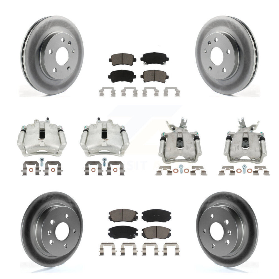 Front Rear Brake Caliper Coat Rotors Ceramic Pad Kit (10Pc) For Chevrolet Malibu Limited KCG-100789C